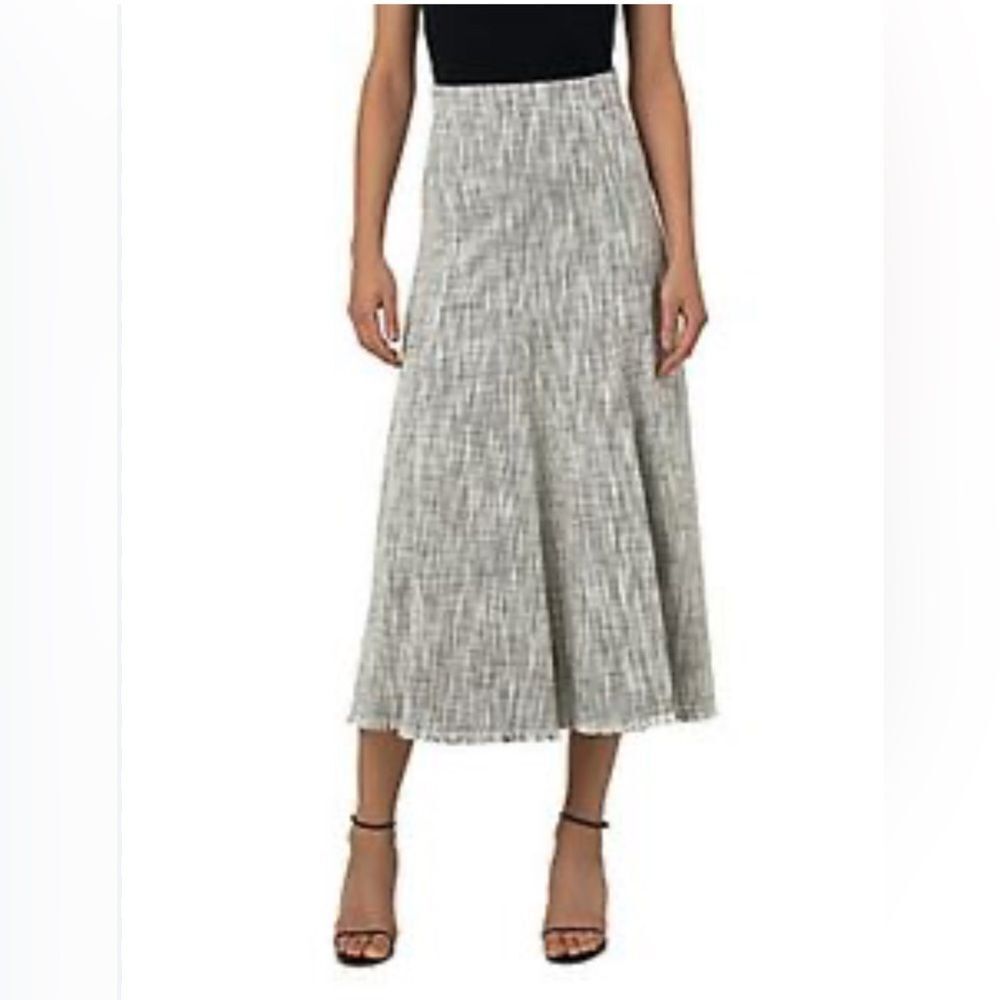 Akris Punto Tweed A-Line Skirt Fringe Hem Size 6